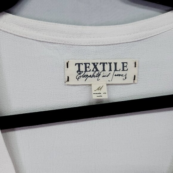 Elizabeth and James Shirt Size Medium Drapey Top V-Neck Shark Bite Hem - Picture 11 of 12